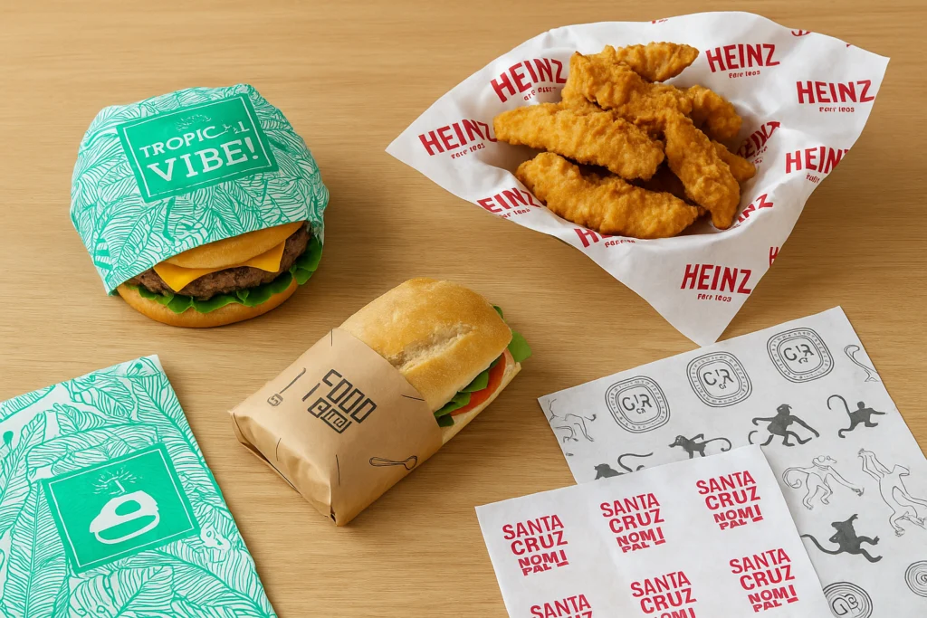 papel antigrasa personalizado para alimentos