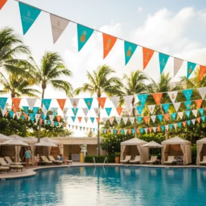 Banderines Personalizados y Publicitarios para hoteles y piscinas