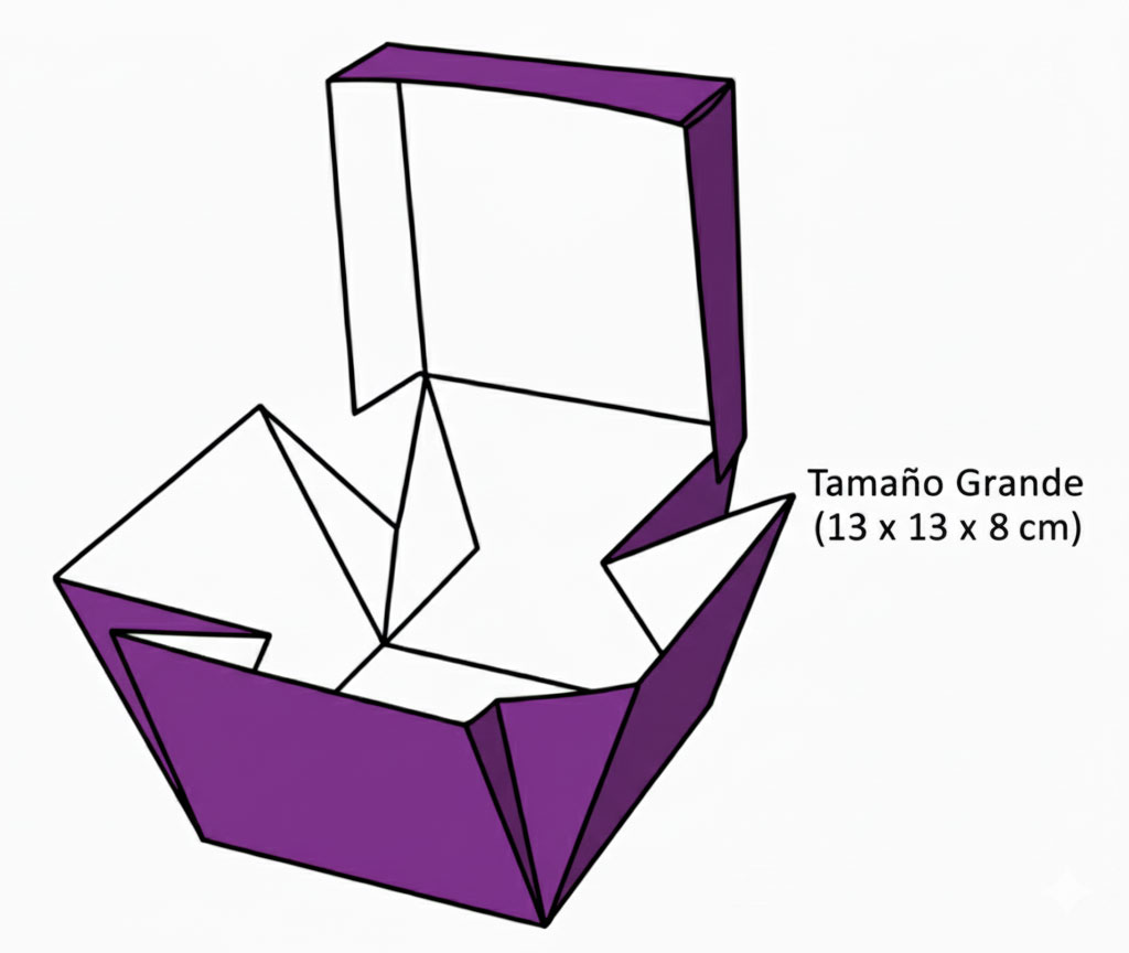 Cajas para hambuergesas artesaneles personalizadas Tamaño Grande (13 x 13 x 8 cm)
