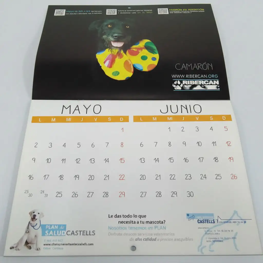 Almanaque 2026 personalizado para empresas hoja por mes