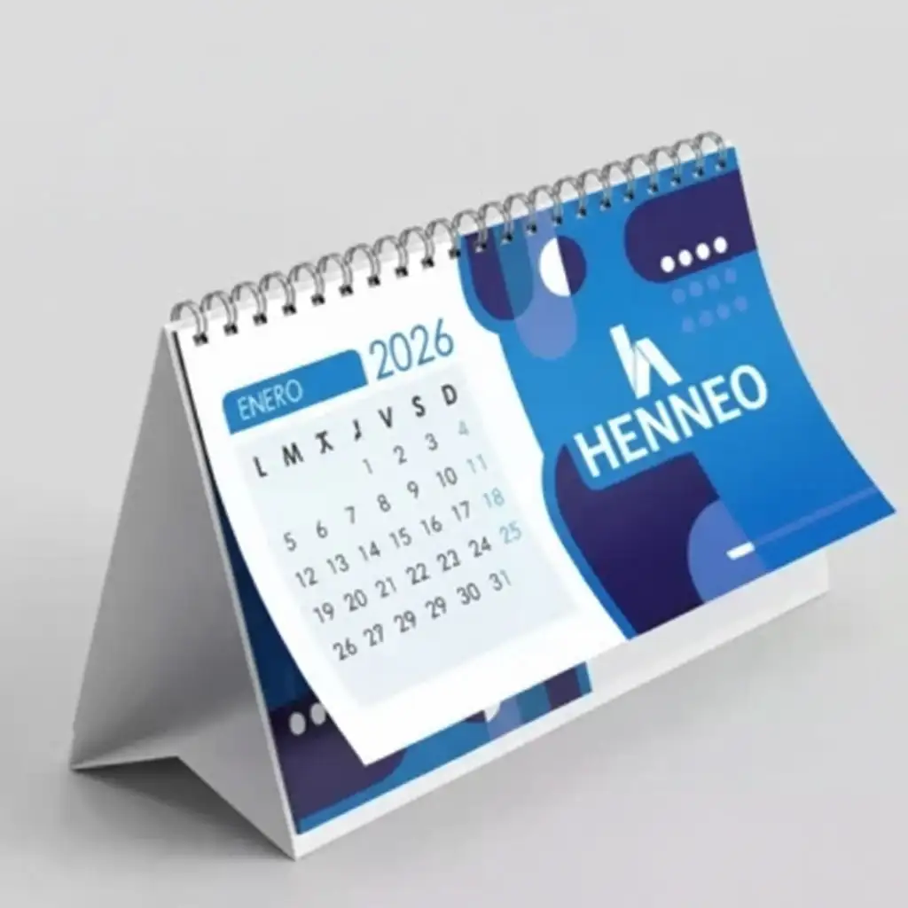 calendario 2026 de escritorio personalizado en forma triangular