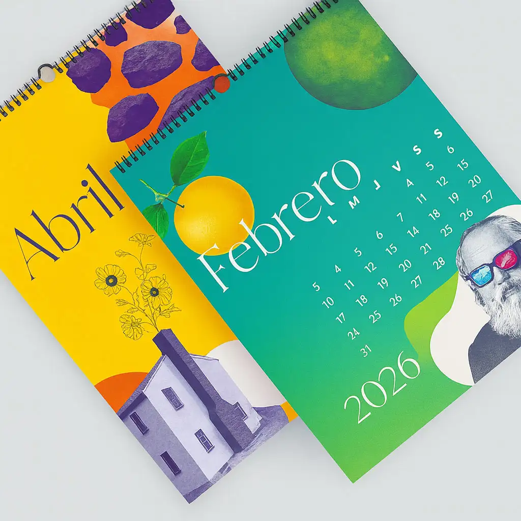 Calendario 2026 personalizado para pared con anillado metálico wire-0