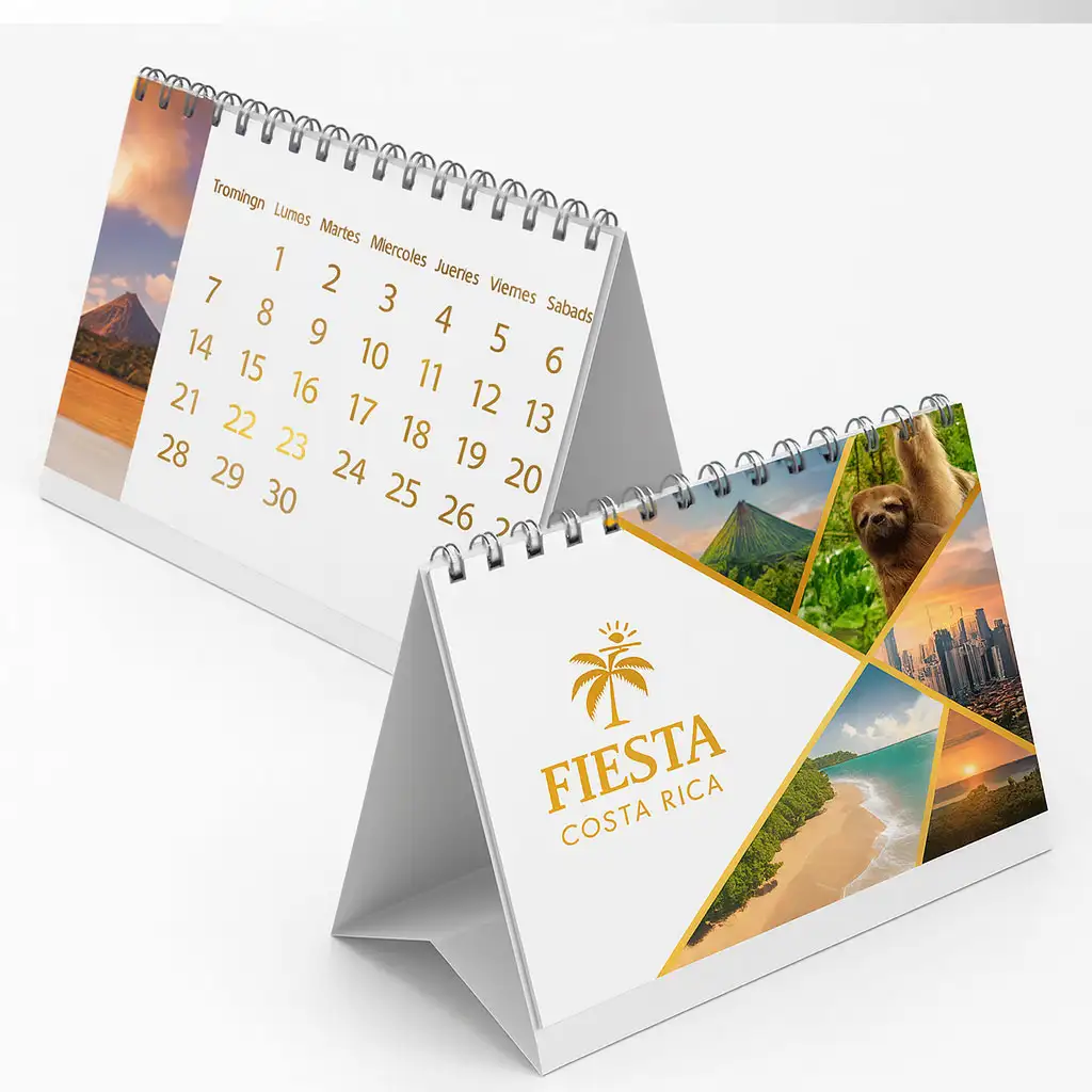 Calendario de mesa 2026 personalizado para hoteles y empresas