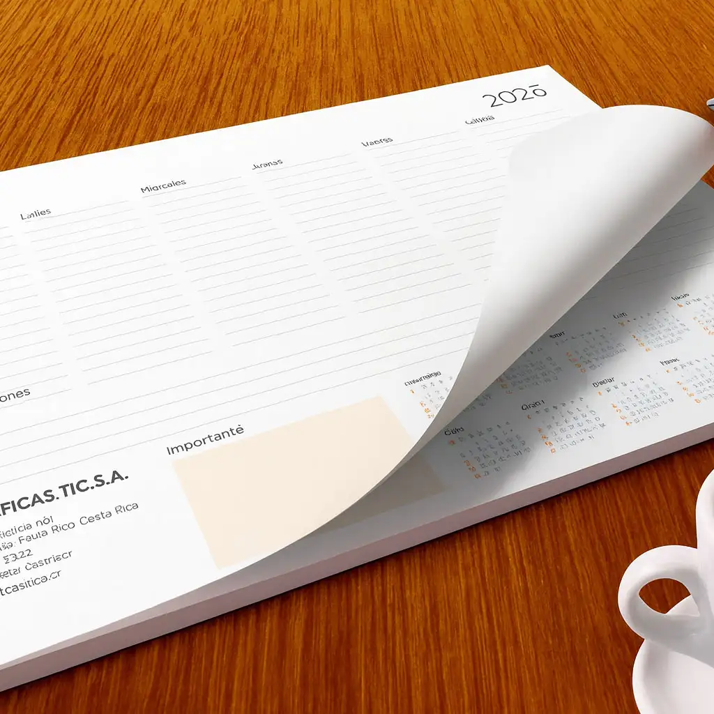 Planner de Escritorio 2026 personalizado para empresas