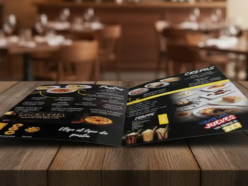 Menú full color con acabado brillante Costa Rica